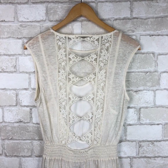 Nightcap Diamond Lace Linen Dress Size M - Picture 4 of 7